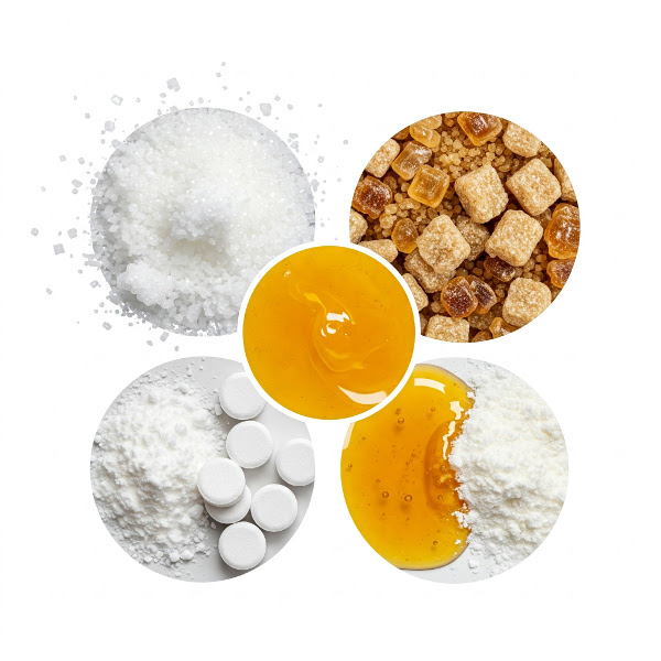 Zucker in verschiedenen Formen